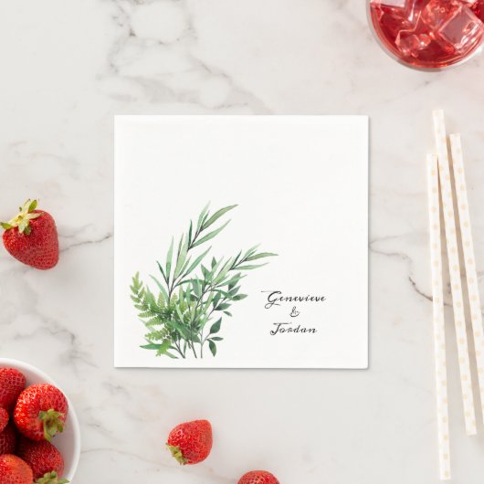 Sprig des grünen Brautparty Napkins Serviette (Beispiel)