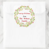 Sprigs Wreath Christmas Quadratischer Aufkleber (Tasche)