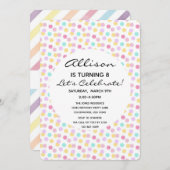 Sprikle Confetti Cupcake Girl Birthday Cake Einladung (Vorne/Hinten)