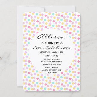 Sprikle Confetti Cupcake Girl Birthday Cake Einladung