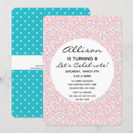 Sprikle Cupcake Girl Birthday Cake Einladung