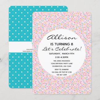 Sprikle Cupcake Girl Birthday Cake Einladung