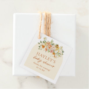 Sprin Floral Girl Babydusche Danke Ihnen für Tags Geschenkanhänger