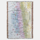 Spring 2026 Water Color Wildflower Throw Blanket Decke (Vorderseite Vertikal)