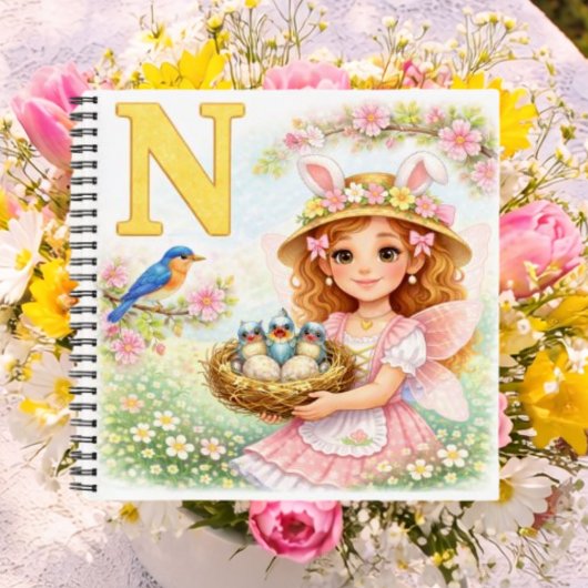 Spring Alphabet Letter N Notebook for Kids Notizblock