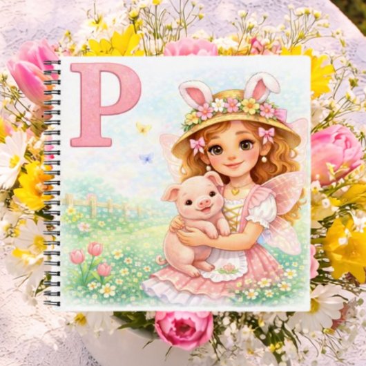 Spring Alphabet Letter P Notebook for Kids Notizblock