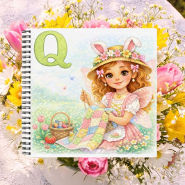 Spring Alphabet Letter Q Notebook for Kids Notizblock