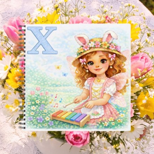 Spring Alphabet Letter X Fairy Xylophone  Notizblock