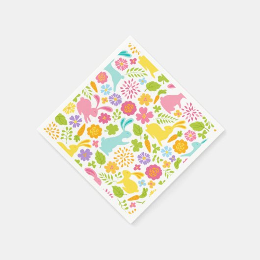 Spring And Easter Bunny Pattern Gift, Easter Decor Serviette (Ecke)