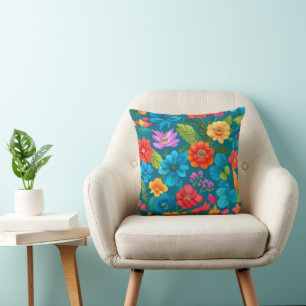 Spring and Summer Colorful Floral Pattern Kissen