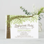 Spring and Summer Tree Engagement Party Einladung (Stehend Vorderseite)