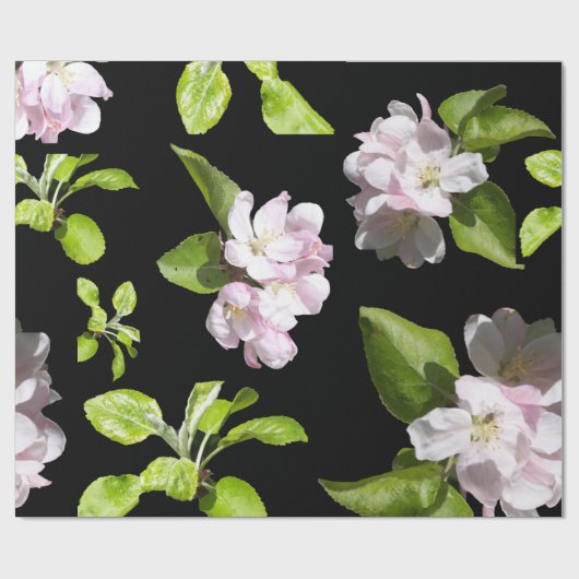 Spring Apple Blossom Wrapping Paper Matte Geschenkpapier (Flach)
