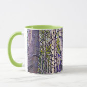 Spring Aspen Tree Woodland Purple Green Coffee Tasse (Links)