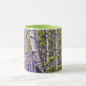 Spring Aspen Tree Woodland Purple Green Coffee Tasse (Zentrum)