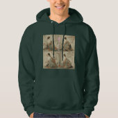 "Spring at Dawn" Japanese Cat in Kimono Art Hoodie (Vorderseite)
