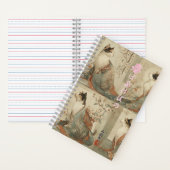 "Spring at Dawn" Japanese Cat in Kimono Art Notizblock (Innen)