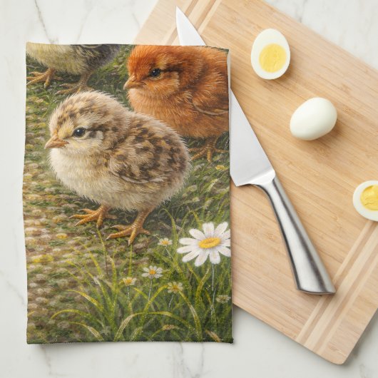 Spring Baby Chicks Kitchen Towel Geschirrtuch (Viertel Falte)