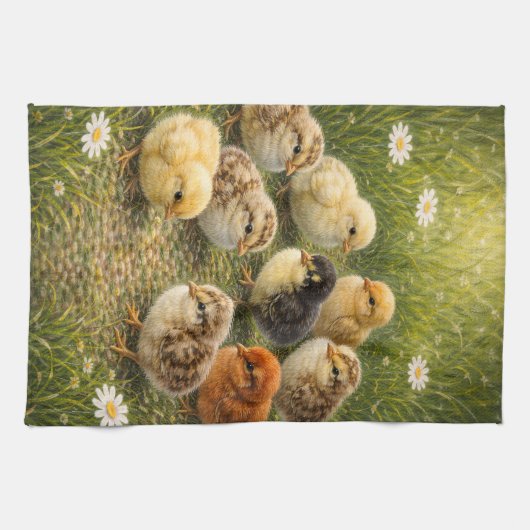 Spring Baby Chicks Kitchen Towel Geschirrtuch (Horizontal)