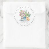 Spring Baby Dusche | Osterrücksendeadresse Runder Aufkleber (Tasche)