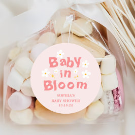 Spring Baby in Bloom Baby Dusche Gefallen Runder Aufkleber