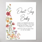 Spring Baby in Bloom Baby Shower Say Baby nicht Poster (Vorne)