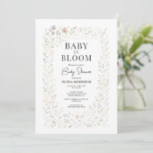 Spring Baby in Bloom Wildflower Baby Shower Einladung (Stehend Vorderseite)