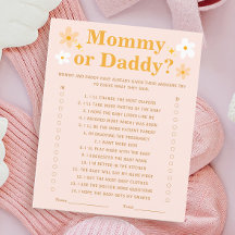 Spring Baby Shower Game Guess Who Mommy or Daddy