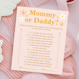 Spring Baby Shower Game Guess Who Mommy or Daddy