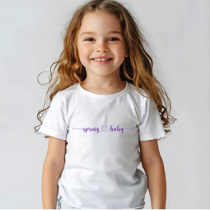 Spring Baby Violet Print Baby Dusche T-shirt