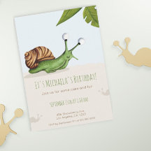 Spring Back Yard Snail Kids Nature Birthday