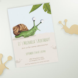 Spring Back Yard Snail Kids Nature Birthday Einladung