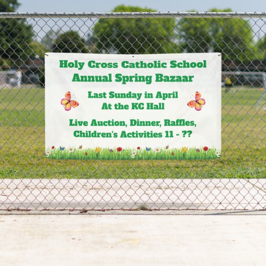 Spring Bazaar Church School Fundraiser Banner (Insitu)