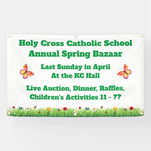 Spring Bazaar Church School Fundraiser Banner (Horizontal)