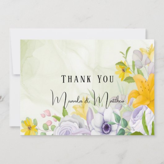 Spring Beautiful Floral Wedding Vielen Dank Karten (Vorderseite)