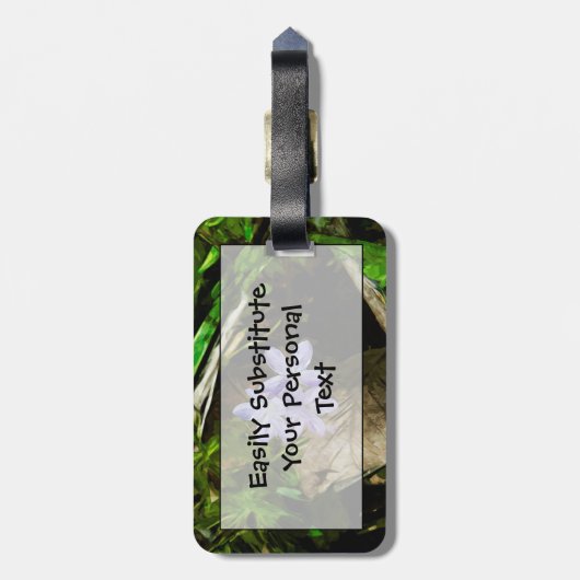 Spring Beauty eine Lila Wildblume Abstrakt Gepäckanhänger (Rückseite vertikal)