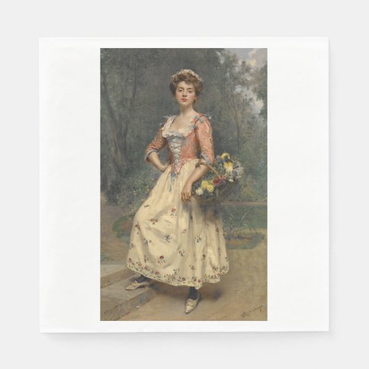 Spring Beauty (von Raimundo de Madrazo y Garreta) Serviette (Vorderseite)
