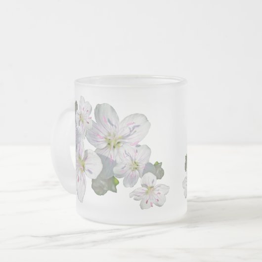 Spring Beauty Wildblume Mattglastasse (Vorderseite Links)