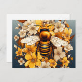 SPRING BEE POSTCARD POSTKARTE (Vorne/Hinten)