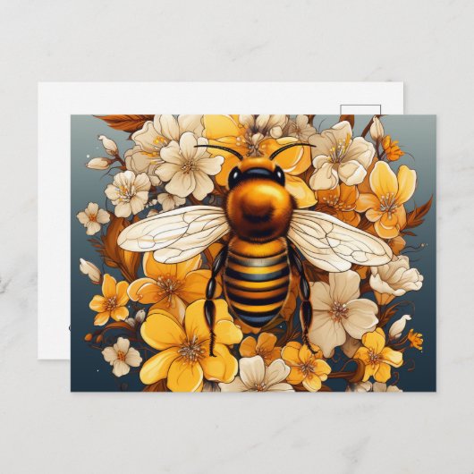 SPRING BEE POSTCARD POSTKARTE (Vorne/Hinten)