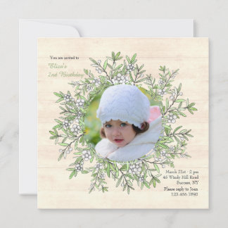 Spring Berry Wreath Foto Einladung