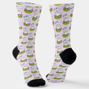 Spring Bichon Frise Hund mit Blume - Niedlich Socken