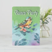 Spring Bird Bunco Party Wasserfarbe Einladung (Stehend Vorderseite)