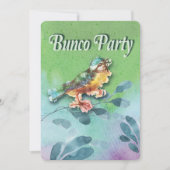 Spring Bird Bunco Party Wasserfarbe Einladung (Vorderseite)