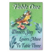Spring Bird Bunco Tabelle 1 Tischnummer (Vorderseite)