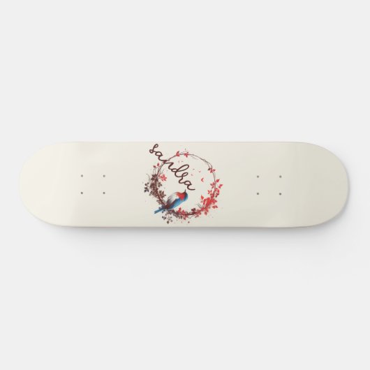Spring Bird Floral Skateboard (Horizontal)