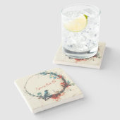 Spring Bird Floral Steinuntersetzer (Seitenansicht)