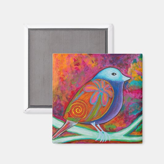 Spring Bird Magnet (Vorderseite/Rückseite)