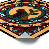 Spring Bird Mandala-Print Poster (Ecke)