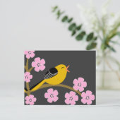 Spring Bird Postcard Postkarte (Stehend Vorderseite)