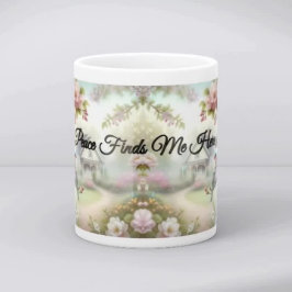 Spring Birdhouse With Pastel Flowers And Bird Tasse